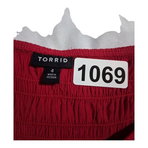 TORRID Fairygoth Whimsy Lace Women's size 4X Smocked Bodice Babydoll Vampire Top - Picture 3 of 11